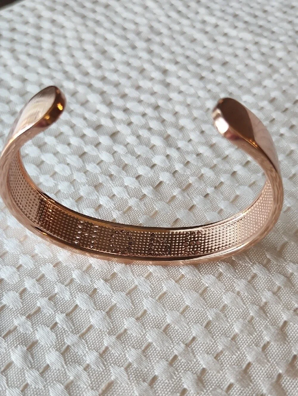 Rose Gold HOPE Cuff Bracelet with Crystal Accents
